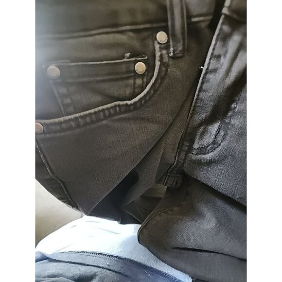 J.O.A. Jeans SZ 25 New Black Denim Raw Hem Cotton Stretch Just One Answer CR50 - Picture 10 of 11